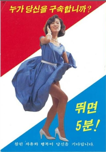 1980年代、韓国当局が最前線の北朝鮮兵士に亡命を促すため散布したビラ
